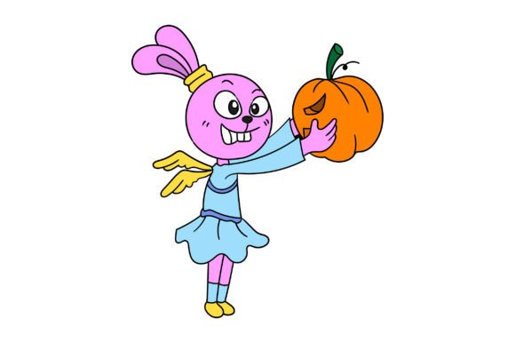 Download Rabbit and Pumpkin Halloween Celebration - Halloween celebration Collection