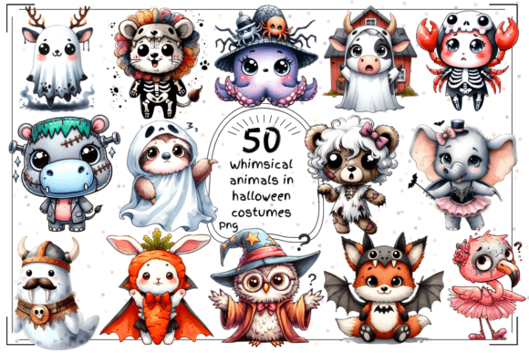 Download Whimsical Animals in Halloween Costumes - Costumes Collection