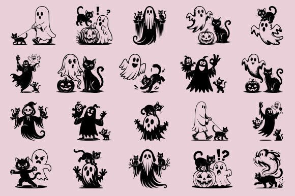 Download Halloween Cat Svg Bundle, Ghost Svg - Premium Resources