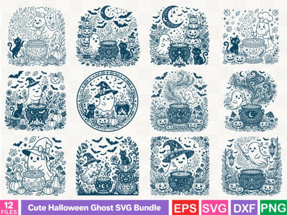 Download Cute Halloween Ghost SVG Bundle - Ghost svg Collection